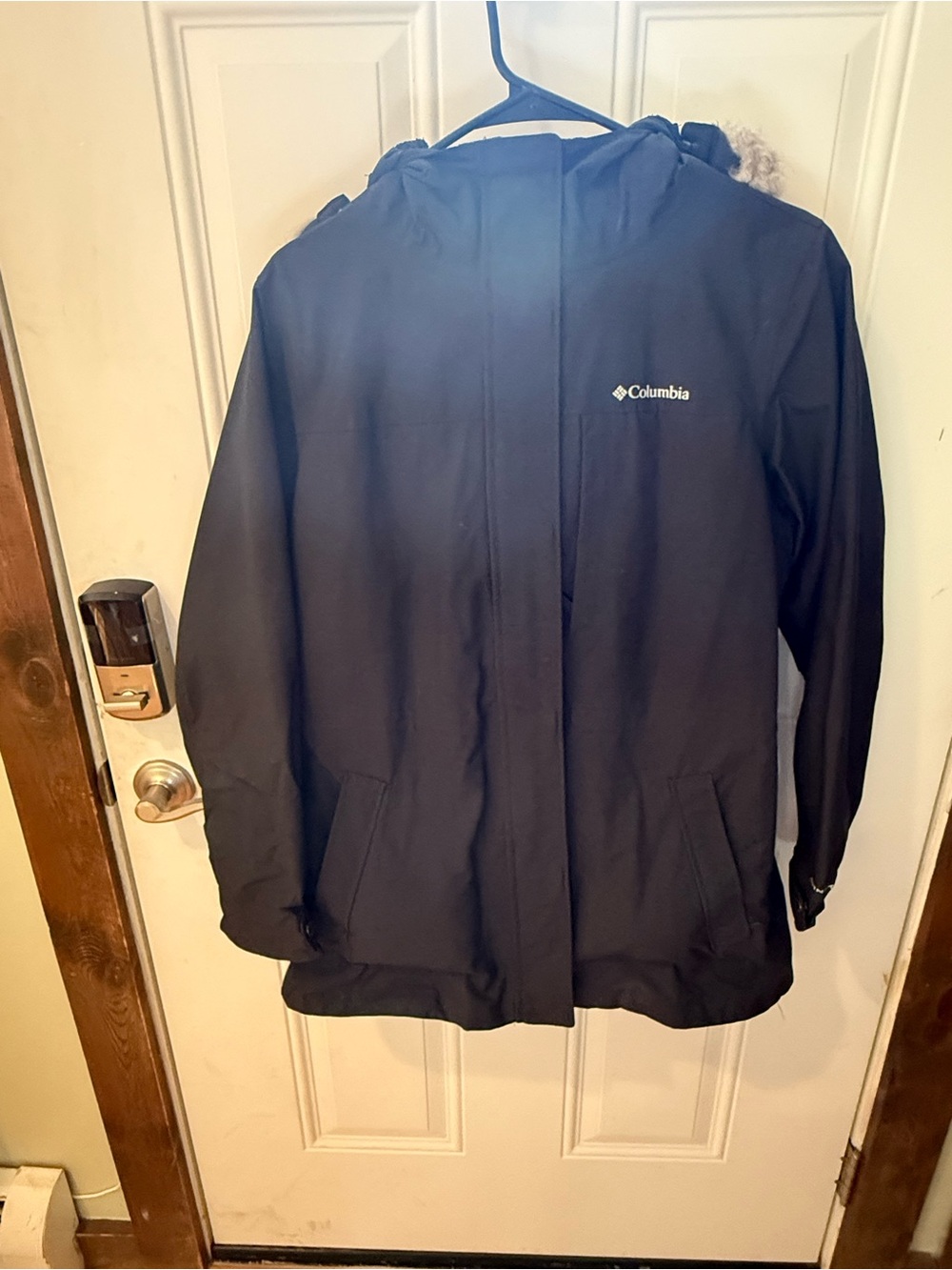Columbia Black Waterproof Hooded Jacket- Womens Medium